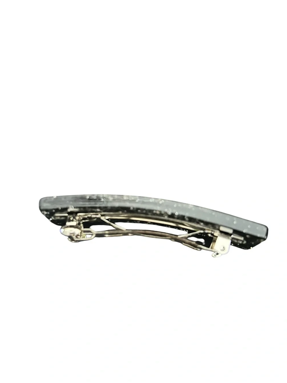 Glitter Black Logo Hair Clip